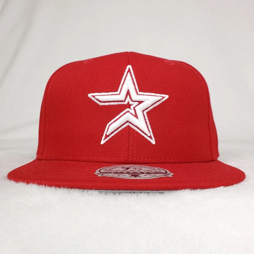 Houston Astros Mitchell & Ness MLB Fitted 7 3/4‎ Liberty Fit Hat Cap Red NWT